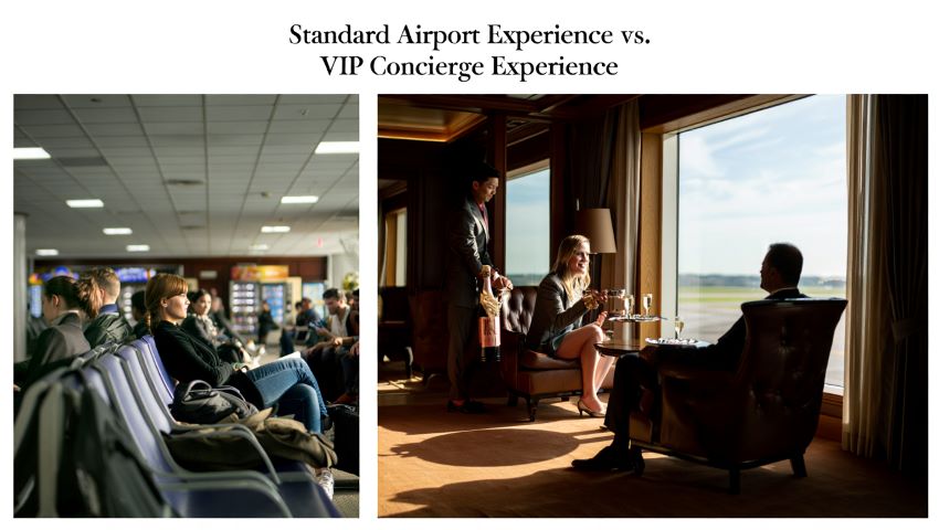 Standard Airport Experience vs. VIP Concierge Experience 1 Standard vs. VIP Concierge