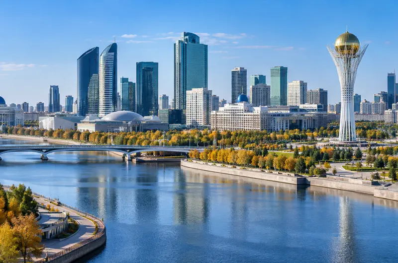 Astana-Business-Cityscape-By-The-Ishim-River