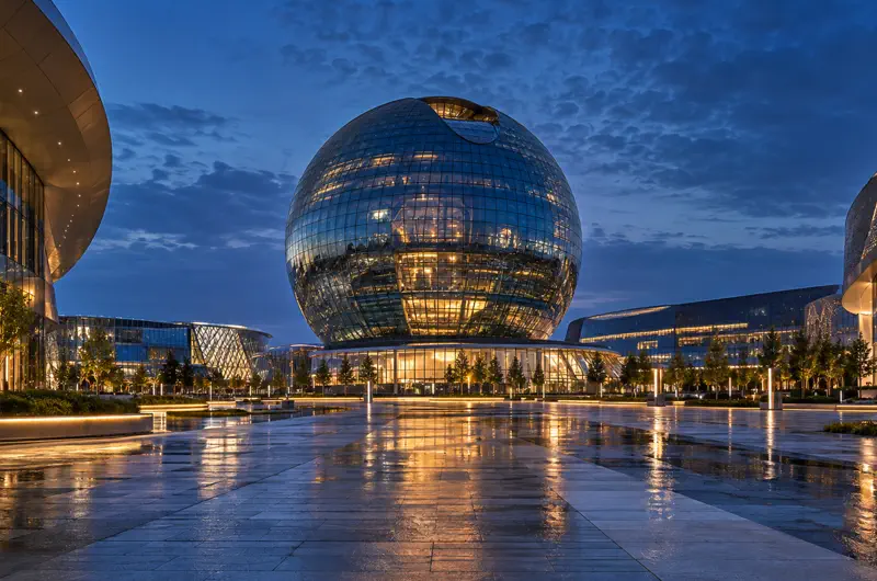 Astana-Expo-District-At-Blue-Hour Astana-Expo-District-At-Blue-Hour