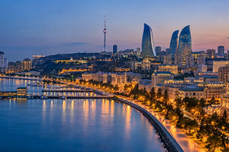 Baku-Business-Cityscape-At-Blue-Hour Baku-Business-Cityscape-At-Blue-Hour
