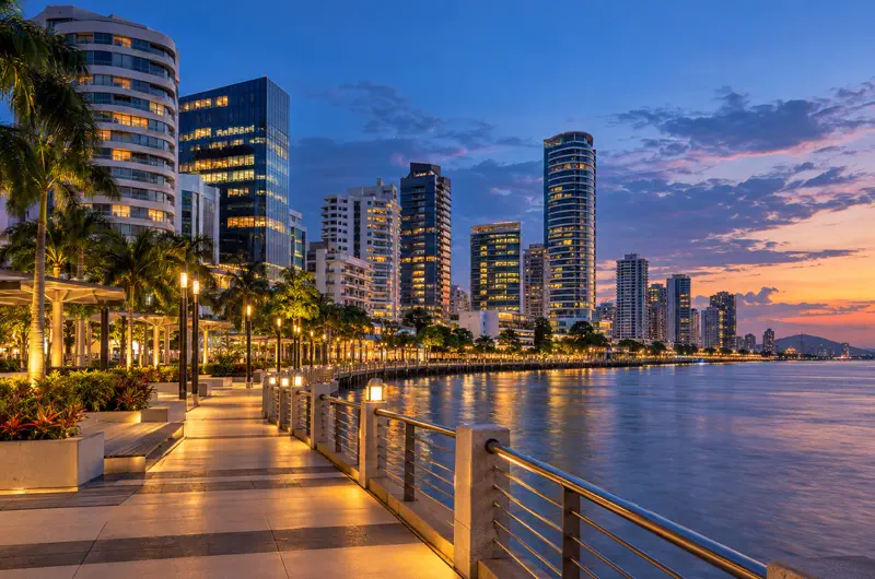 Guayaquil-Business-Waterfront-At-Blue-Hour Guayaquil-Business-Waterfront-At-Blue-Hour