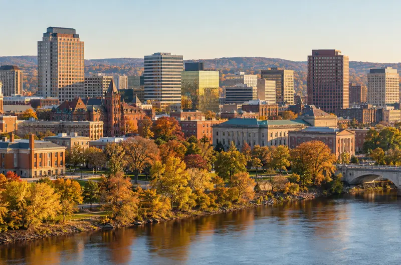 Hartford-Connecticut-Business-District-in-Autumn Hartford-Connecticut-Business-District-in-Autumn