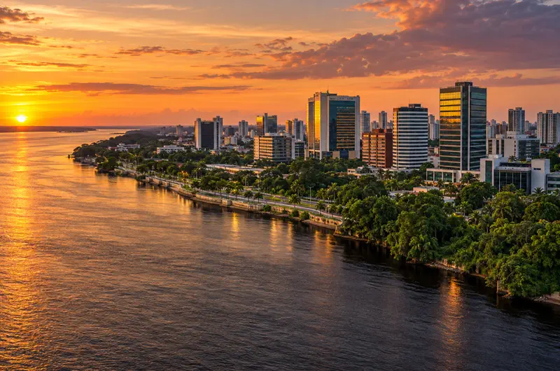 Manaus-Business-Riverfront-At-Sunset Manaus-Business-Riverfront-At-Sunset