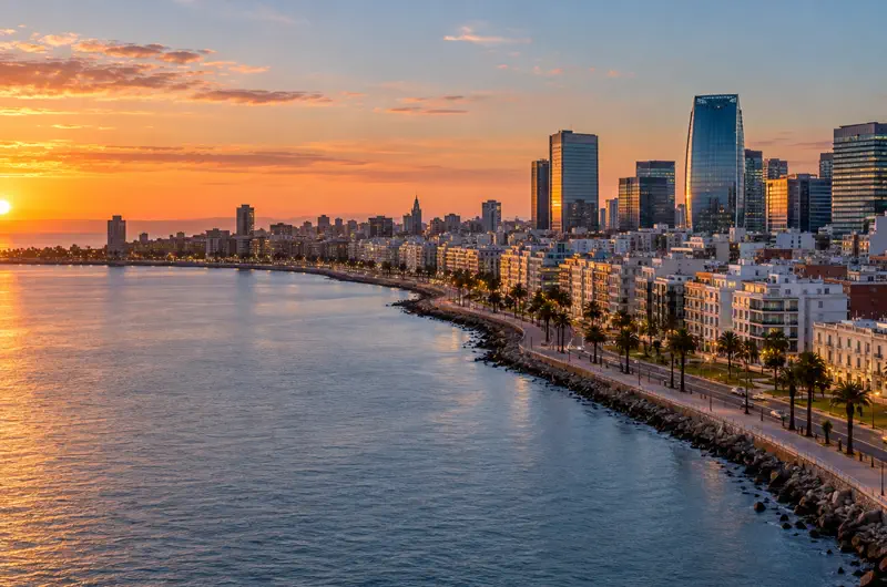 Montevideo-Business-Waterfront-At-Sunset Montevideo-Business-Waterfront-At-Sunset