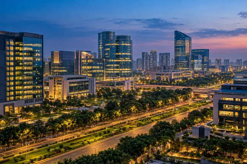 New-Delhi-Business-District-Blue-Hour