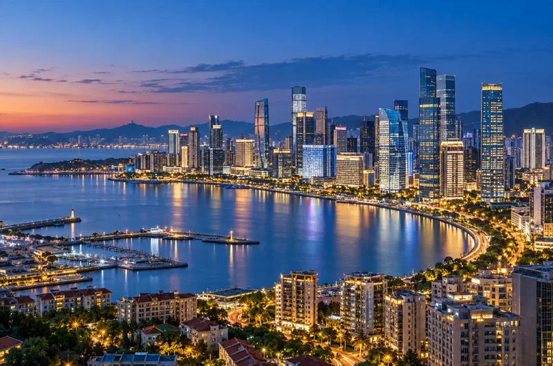 Qingdao-Business-Skyline-At-Blue-Hour Qingdao-Business-Skyline-At-Blue-Hour