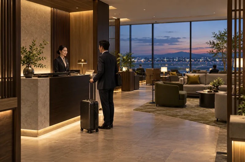VIP airport concierge welcome lounge interior (illustrative, not a photo of Gimpo International Airport)
